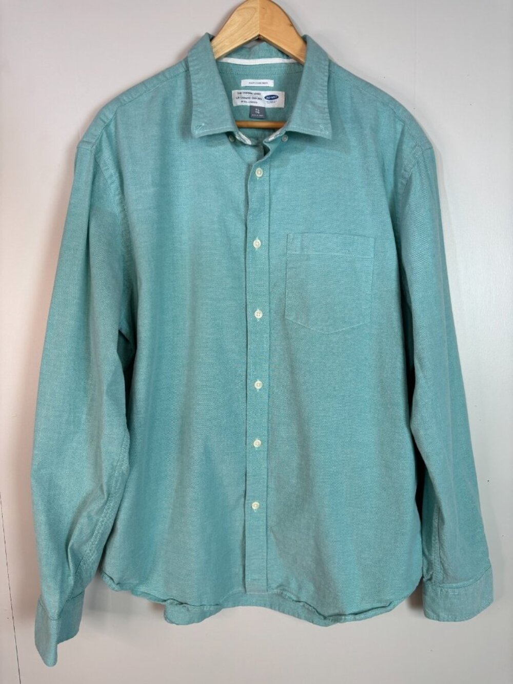 Old Navy Oxford Shirt XL Blue Button-Front Slim Fit Stretch Cotton Men's